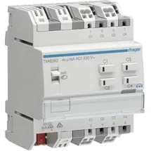 Hager TXA604D Schalt-/Jalousieaktor 4/2-fach KNX easy 16A C-Last Rollladen