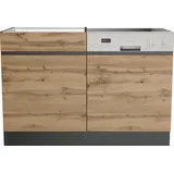 KOCHSTATION Spülenschrank »KS-Riesa«, Breite 120 cm, MDF-Fronten,