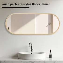 stolarnia pika Ovaler Wandspiegel 100 x 48 cm Braun