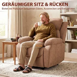 Homcom Fernsehsessel mit Liegefunktion Leinenoptik 88 x 102 x 93 cm Grau mit Kissen