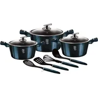 Berlinger Haus Aquamarin Topf-Set 4-tlg. Granit-Kochgeschirr