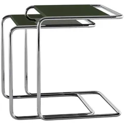 Thonet - JS. THONET a personal Interpretation by Jil SanderB 97 Serious Satztisch-Set, Glossy Titan / high-gloss graphite green (2er-Set)