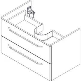 Fackelmann Waschtischunterschrank 2 Schubladen 80 x 49,2 x 47,6 cm Braun
