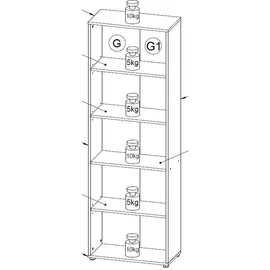 Interlink Regal Arco 4 Fächer, 60x180x30 cm