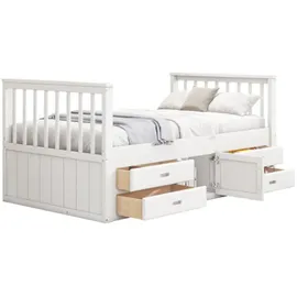 XDOVET Kinderbett Podestbett 90 x 200 cm Weiß
