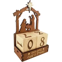 Weihnachtskalender Countdown | 25 Tage Holz Krippe Adventskalender Zum Stellen,W