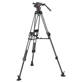 Manfrotto Videokopf Nitrotech 608 mit Stativ 645 Fast Twin Carbon