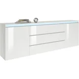 INOSIGN Sideboard »Magic, Kommode, Schrank, Kredenz«, mit 2 Türen und 3 Schubkästen Hochglanz lackiert (B/T/H) 240x40x80 cm, weiß