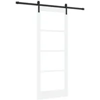 vidaXL Haustür Schiebetür ORKDAL Weiß und Schwarz 83 x 211 cm (1-St) schwarz