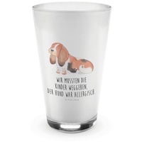 Mr. & Mrs. Panda Glas Hund Basset Hound - Transparent - Geschenk, Latte Macchiato, Wauwau, Premium Glas, Hitzebeständig