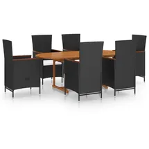 vidaXL Polyrattan Garten-Essgruppe 7-tlg. 3070766
