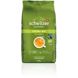 Schwiizer Schüümli Kaffee Crema, BIO, ganze Bohnen, fairtrade, 750g