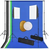 vidaXL Fotostudio-Set mit Leuchten, Hintergrundsystem und Reflektor