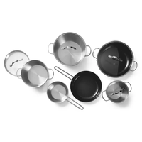 Kochtopfset 6-teilig mit verschiedenen Topfgrößen - Silber