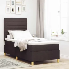vidaXL Boxspringbett 100 x 200 cm Dunkelbraun/Grau