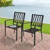 avestar Gartenstuhl 2er Set 2 x 56 x 56 x 85 cm schwarz