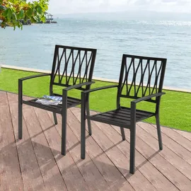 avestar Gartenstuhl 2er Set 2 x 56 x 56 x 85 cm schwarz