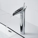 Waschbeckenarmatur, Wasserfall-mischbatterie, Einstellbares Warm- Und Kaltwasser, Verchromtes Messing, Korrosions- Und Rostbeständig, Geeignet Zum Händewaschen Im Badezimmer