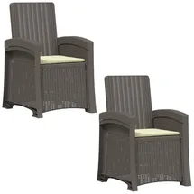 vidaXL Liegesessel Garten Rattan-Optik 2 St. 2 x 2 x 2 cm grau