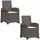 vidaXL Liegesessel Garten Rattan-Optik 2 St. 2 x 2 x 2 cm grau