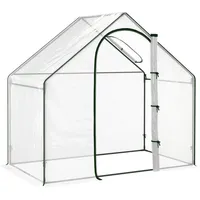 Outsunny Gewächshaus Mit Fernster, Rolltür, Winterfest Foliengewächshaus Aus Stahl, Treibhaus Für Balkon, Garten, Tomatenhaus 180 X 100 X 168 Cm, Tomatengewächshaus Für Tomaten, Gemüse, Transparent