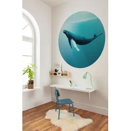 KOMAR Vliesfototapete Dot Whale Watching selbstklebend Ø 125 cm