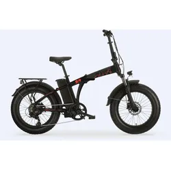 VENICE Elektro-Kompaktfahrrad / Faltrad N-VER FOLDING  20 Zoll. black-red SCHWARZ 20