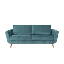 Soho Couch Samt 3-Sitzer Türkis/Petrol