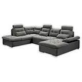 ed exciting design Wohnlandschaft Jakarta U inkl. Kissen Grau/Schwarz