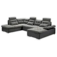 ed exciting design Wohnlandschaft Jakarta U inkl. Kissen Grau/Schwarz