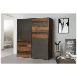 Forte Schwebetürenschrank Dederik 170,3 x 190,5 x 61,2 cm Braun