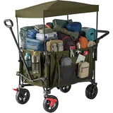 Relaxdays Bollerwagen faltbar Dunkelgrün/Schwarz
