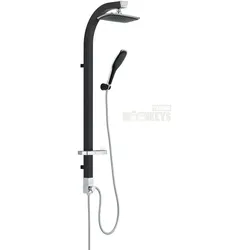 Schütte MADAGASKAR Regendusche mit Handbrause, schwarze Brausestange, Wandhalterung und Eckmontage (Modell 60060)