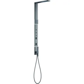 Hansgrohe AXOR ShowerComposition Duschpaneel, mit Thermostat, Kopfbrause 110/220, Schulterbrause, inklusive Zubehör, 12595330, Farbe: Polished Black Chrome