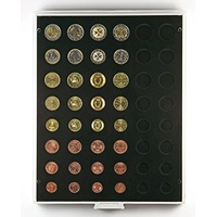 LINDNER Das Original Münzbox Carbo für 6 Euro-Kursmünzensätze