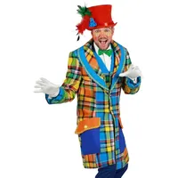 thetru Clown-Kostüm Clown Kostüm Jacke Karneval Faschingskostüm Herren, Kunterbunt zu Karneval: Clownkostüm mit Karos bunt XL