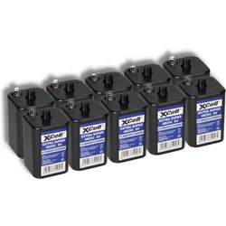 10x XCell 4R25 6V 9500mAh Blockbatterie, für Blinklampen, Baustellenlampen