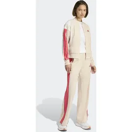 adidas Women's 3S FASHION Tracktop, Crystal Linen/Pure ruby), XS