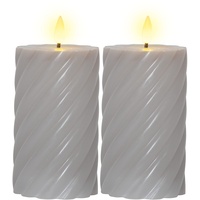 Star Trading LED Kerzen mit Timerfunktion | Stumpenkerzen Grau