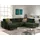 best mobilier Lisa Design Jake - Wohnlandschaft - mit Schlaffunktion und Bettkasten - 7-Sitzer - aus Cord - rechts Grün