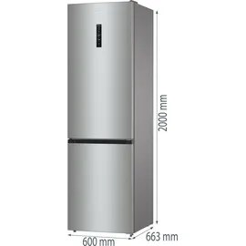 Gorenje NRK62CA2XL4 Kühl-Gefrier-Kombination, 361 Liter, Grau Metallic - Grau