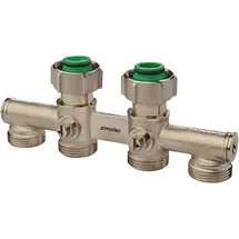 LE SANITAIRE - Simplex 4-fach-Hahnblock mit Konus Dichtungen G3/4i x G3/4a F10059