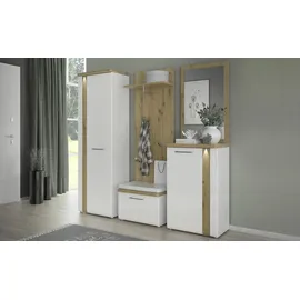 Möbel Kraft Rovato 60,3 x 40,8 x 43,4 cm hochglänzend / weiß