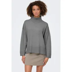 ONLY Stehkragenpullover Damen XS grau melange Strick