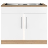 wiho Küchen Spülenschrank Cali 100 cm breit beige