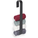 Relaxdays Handtuchhalter ohne Bohren, Edelstahl, 45 cm, Selbstklebende Handtuchstange, Gästehandtuchhalter Bad, schwarz 10038723