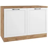 Held Küchen Spülenschrank Kempten 120 cm Weiß/Wotan 2 Türen