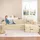 COMHOMA Eckcouch Cordstoff 2-Sitzer Beige