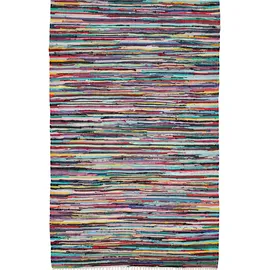 Andiamo Multi - handgewebter Flickenteppich Boho aus 100% Baumwolle, waschbarer Teppich und Läufer für Wohnzimmer, Flur & Küche, 170 x 240 cm