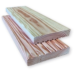 Terrassendielen Douglasie in 21 und 28 mm Stärke – naturbelassene Holzdielen, gehobelt & geriffelt, Längen: 300 / 400 cm, rutschfest